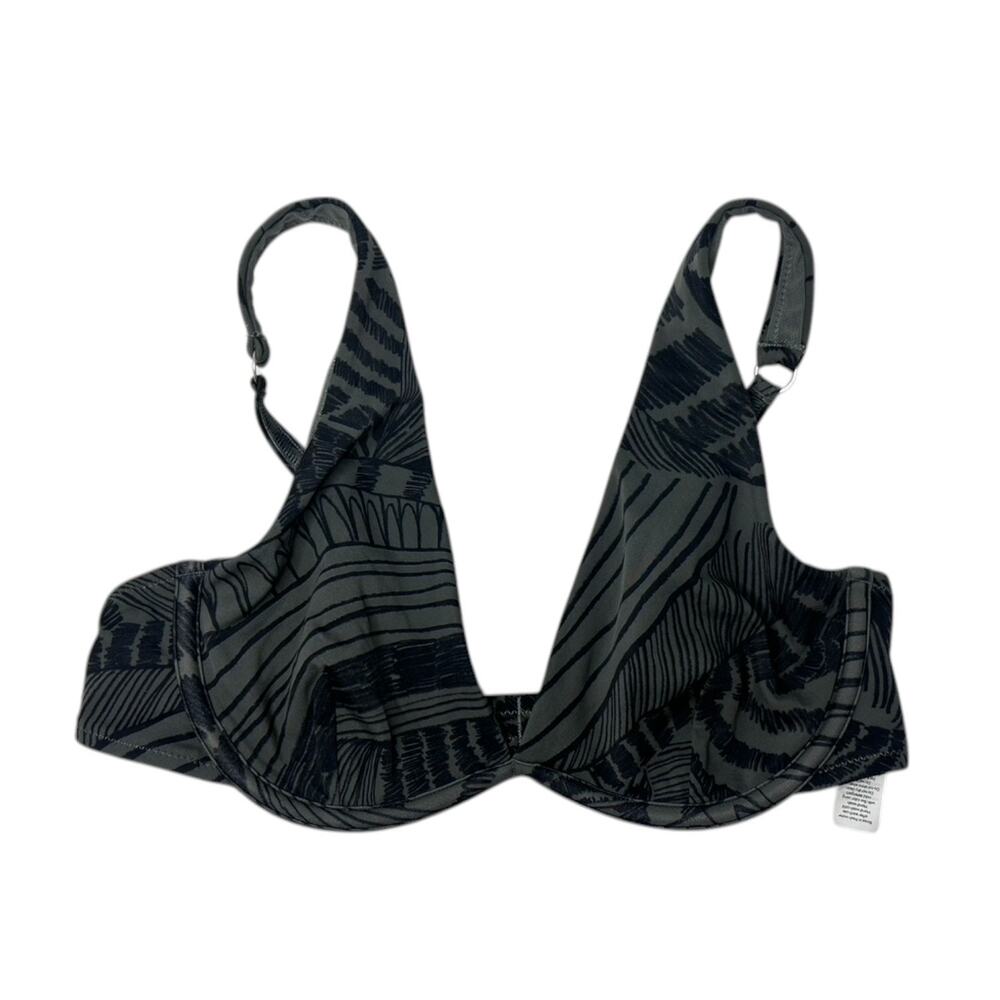 Athleta Grey Zuma Plunge Bikini Top Women's 34B/C  Underwire